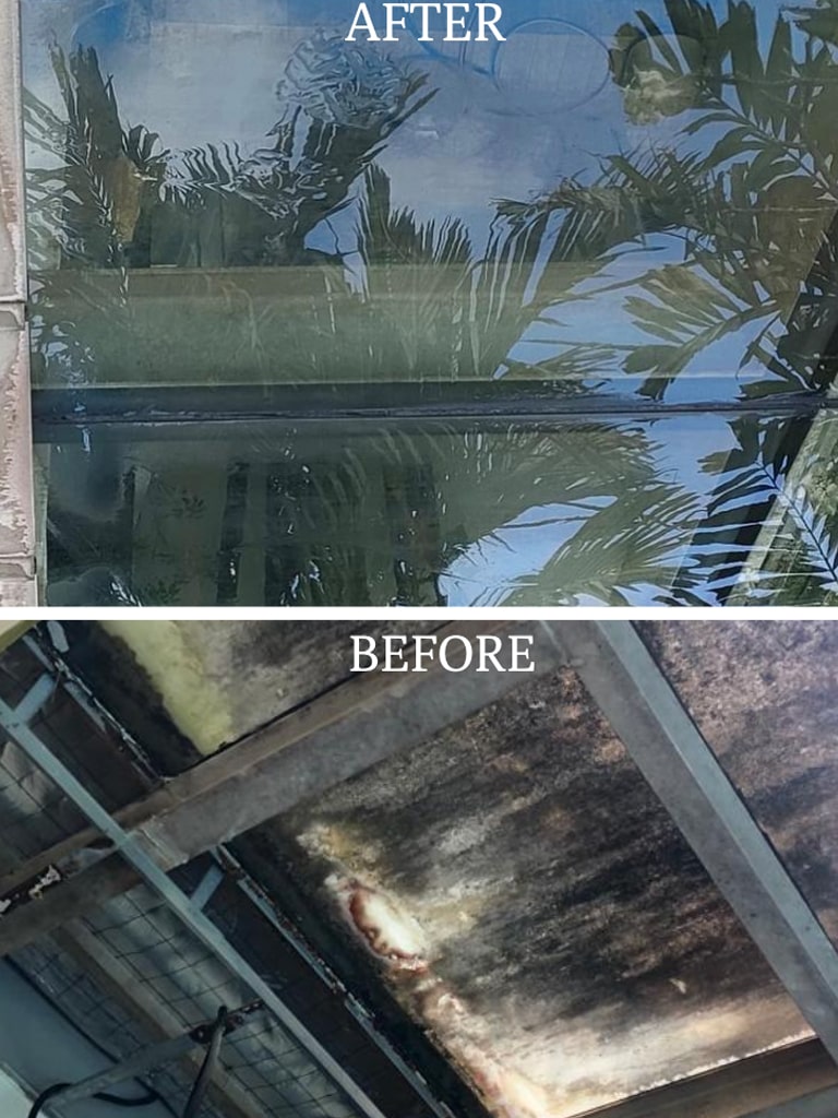 both of the before and after result window washing