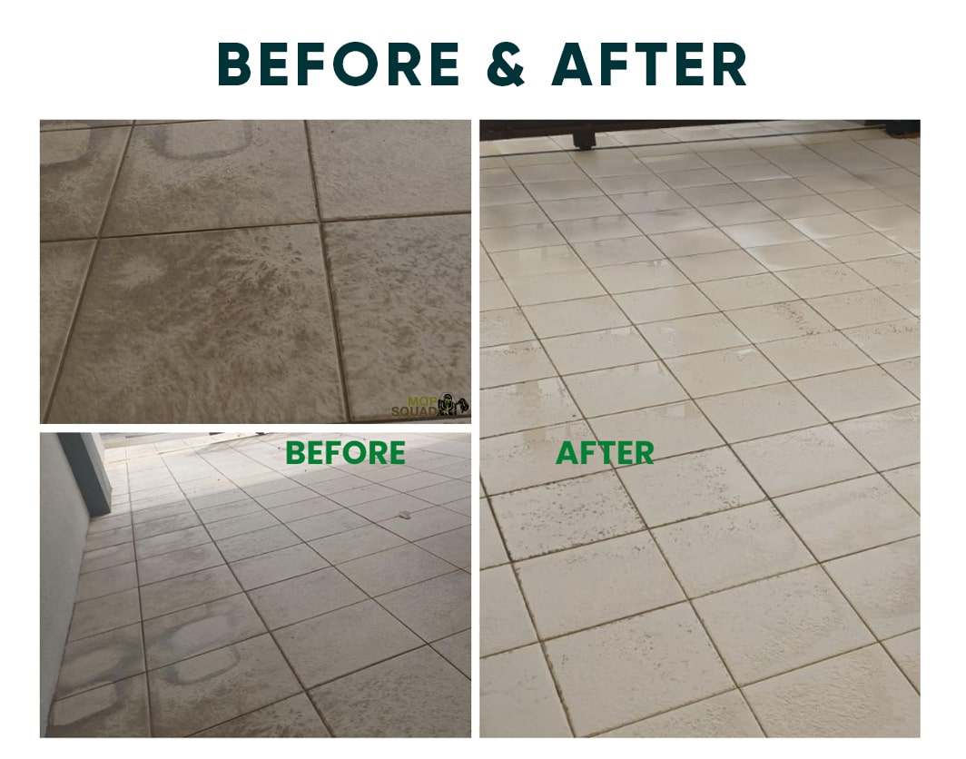 cleaning out stained tile flooring